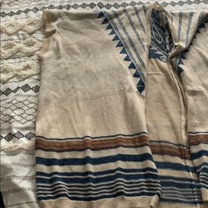 Short sleeve cardigan with Western print